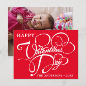 Eenvoudige Happy Valentines Day Photo Briefkaart (Voorkant / Achterkant)