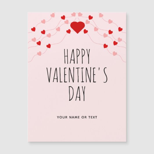 Eenvoudige Happy Valentines Day Roze Red String He (Voorkant)