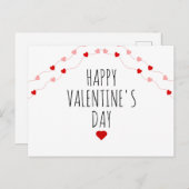Eenvoudige Happy Valentines Day String Hearts Feestdagenkaart (Voorkant / Achterkant)