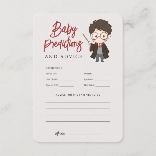 Eenvoudige Harry Potter Baby shower Enclosure Kaar Informatiekaartje (Voorkant)