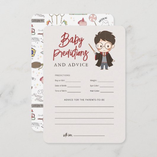 Eenvoudige Harry Potter Baby shower Enclosure Kaar Informatiekaartje (Voorkant / Achterkant)