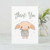 Eenvoudige Harry Potter - Dobby Baby Shower Bedankkaart (Staand voorkant)