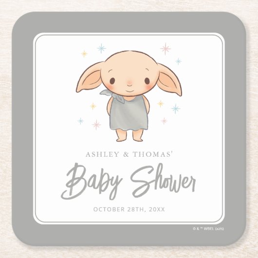 Eenvoudige Harry Potter - Dobby Baby Shower Kartonnen Onderzetters (Voorkant)