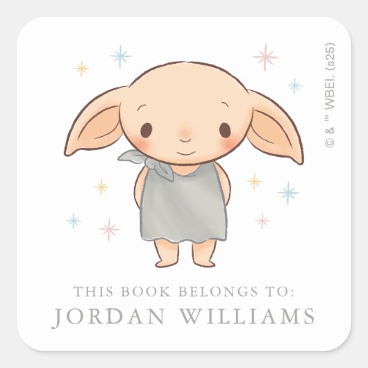 Eenvoudige Harry Potter - Dobby Baby Shower Vierkante Sticker (Voorkant)