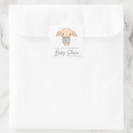Eenvoudige Harry Potter - Dobby Baby Shower Vierkante Sticker