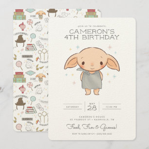 Eenvoudige Harry Potter - Dobby verjaardagsuitnodi Kaart