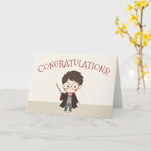 Eenvoudige Harry Potter Gefeliciteerd Kaart (Gele Bloem)
