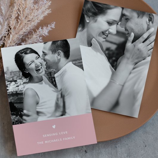 Eenvoudige Hart Blush Valentijn Groet Feestdagenkaart