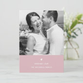 Eenvoudige Hart Blush Valentijn Groet Feestdagenkaart (Staand voorkant)