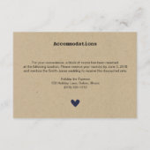 Eenvoudige hart bruiloft details kaart (Achterkant)