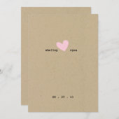 Eenvoudige hart bruiloft uitnodiging (Voorkant / Achterkant)