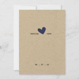 Eenvoudige hart bruiloft uitnodiging