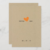 Eenvoudige hart bruiloft uitnodiging (Voorkant / Achterkant)