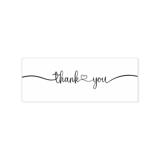 Eenvoudige Hart Calligraphy Dank U Rubberstempel (Afrduk)