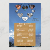 Eenvoudige Hart Fotocollage op Sunset Foto Programmakaart (Achterkant)