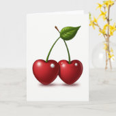 Eenvoudige Hart Kersen Kaart (Gele Bloem)
