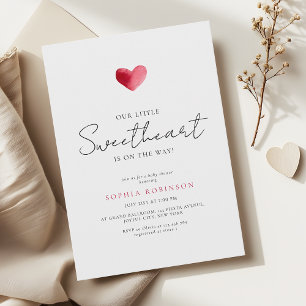 Eenvoudige Hart Kleine Liefje Baby Shower Kaart