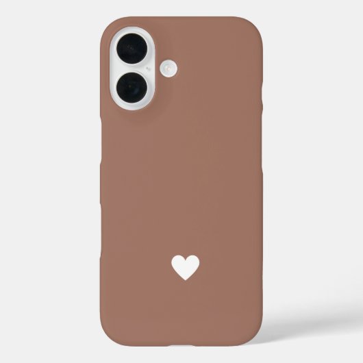 Eenvoudige Hart Mocha Bruine Moderne Liefde Chic Case-Mate iPhone Case (Achterkant)