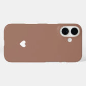 Eenvoudige Hart Mocha Bruine Moderne Liefde Chic Case-Mate iPhone Case (Achterkant (horizontaal))