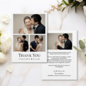 Eenvoudige Hart Moderne Wedding Fotocollage Bedankkaart