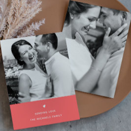 Eenvoudige Hart Oranje Valentijn Groet Feestdagenkaart