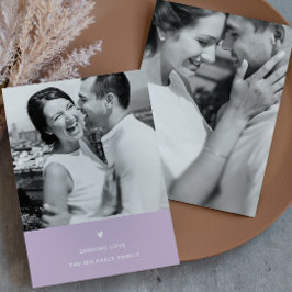 Eenvoudige hart paarse Valentijnsdag groet Feestdagenkaart