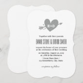 Eenvoudige Hart & Pijl Liefde Trouwkaarten Kaart (Voorkant / Achterkant)