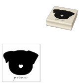 Eenvoudige Hart Pug Rubberstempel (Gestempeld)
