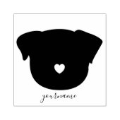 Eenvoudige Hart Pugs Rubberstempel (Afrduk)