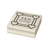 Eenvoudige Hart Rand Save the Date Huwelijk Rubberstempel (Stempel)