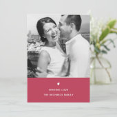 Eenvoudige Hart Rode Valentijn Groet Feestdagenkaart (Staand voorkant)