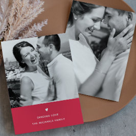 Eenvoudige Hart Rode Valentijn Groet Feestdagenkaart