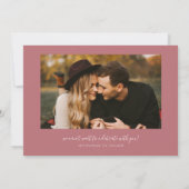 Eenvoudige Hart Roze Gebogen Lijst Foto Save The Date (Achterkant)