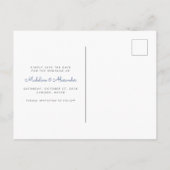 Eenvoudige Hart Save the Date-ansichtkaart Aankondigingskaart (Achterkant)