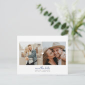 Eenvoudige Hart Save the Date-ansichtkaart Aankondigingskaart (Staand voorkant)