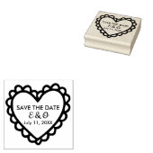 Eenvoudige Hart Save the Date Huwelijk Rubberstempel (Gestempeld)
