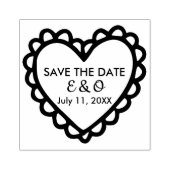 Eenvoudige Hart Save the Date Huwelijk Rubberstempel (Afrduk)