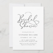 Eenvoudige Hart Script Bruids Douche Uitnodiging (Voorkant)