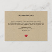 Eenvoudige Hart Trouw RSVP Informatiekaartje (Achterkant)