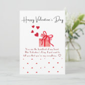 Eenvoudige hart valentijnskaart feestdagenkaart (Staand voorkant)