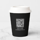 Eenvoudige Hart Zakelijk Logo QR-code Aangepaste P Papieren Bekers (Achterkant)