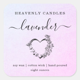 Eenvoudige Hart Zelfgemaakte Kaars Sticker Labels