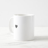 Eenvoudige Hart Zwart Wit Moderne Minimalistische  Koffiemok (Voorkant links)