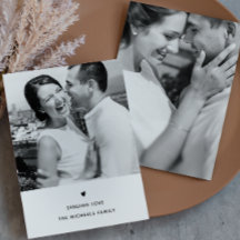 Eenvoudige Hart Zwart-witte Valentijn Groet