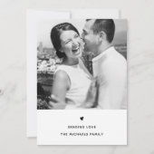 Eenvoudige Hart Zwart-witte Valentijn Groet Feestdagenkaart (Voorkant)