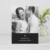 Eenvoudige Hart Zwart-witte Valentijn Groet Feestdagenkaart (Staand voorkant)