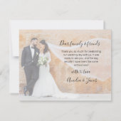 Eenvoudige Hartelijke dank & Foto bruiloft Bedankkaart (Achterkant)