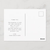 Eenvoudige hartelijke dank plat ansichtkaart briefkaart (Achterkant)