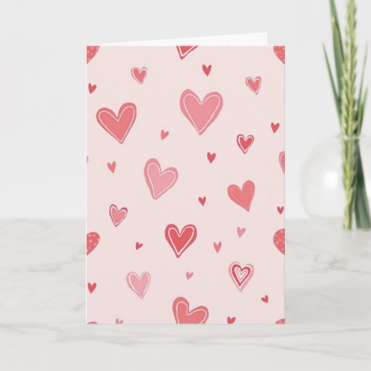 Eenvoudige Hartjes Liefde Kaart (Voorkant)
