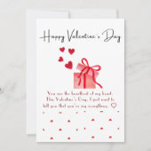 Eenvoudige hartkaart Valentijnsdag Feestdagenkaart (Voorkant)